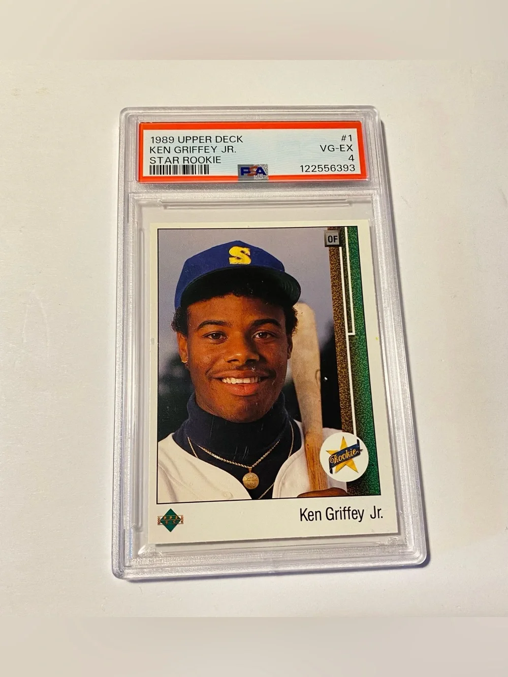 1989 Upper Deck - Star Rookie Ken Griffey Jr #1 (RC) PSA-4